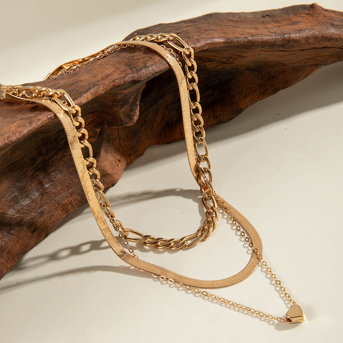 European and American Fashion Collarbone Chain Round Pendant Tassel Multi-layer Stacking Necklace Layered One-word Necklace3Set - 图片 37