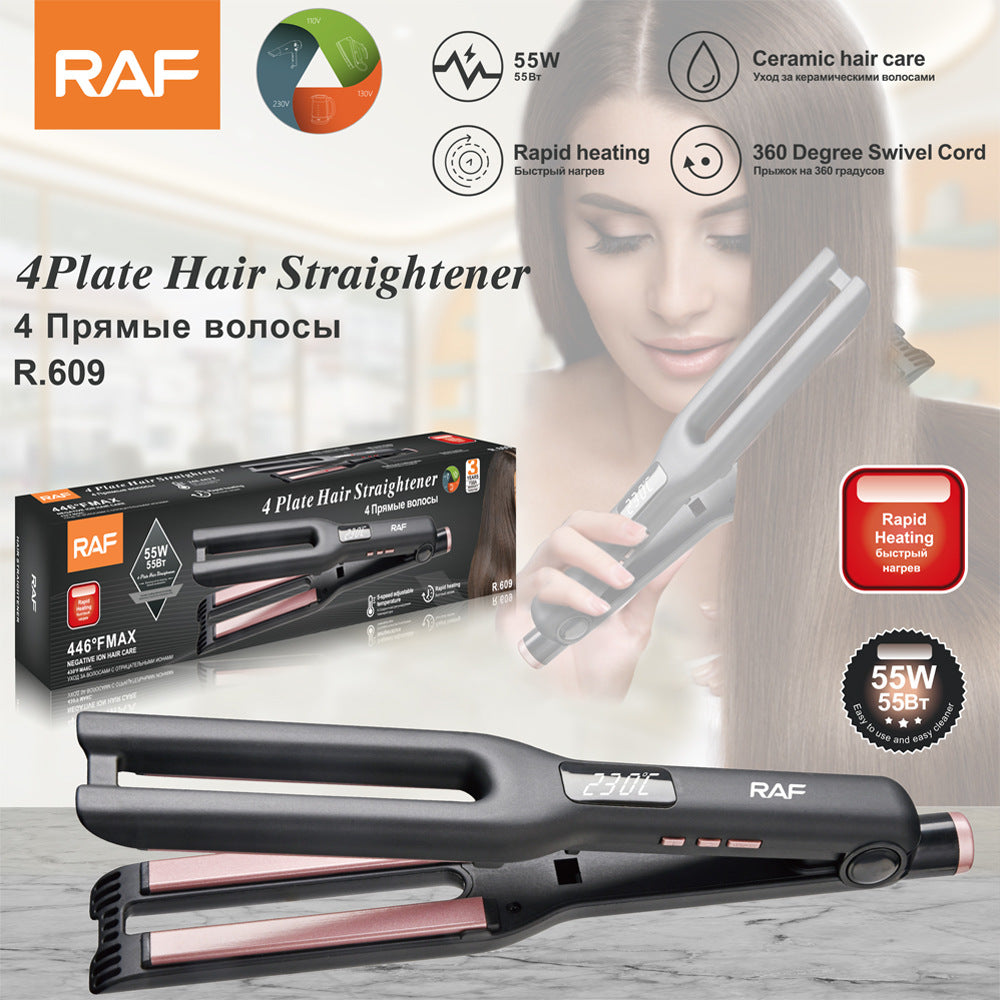 RAF Portable Hair Curler Dormitory Home Fluffy Straight Hair Heating Clip Board Easy To Carry Multi-Functional Curling Iron