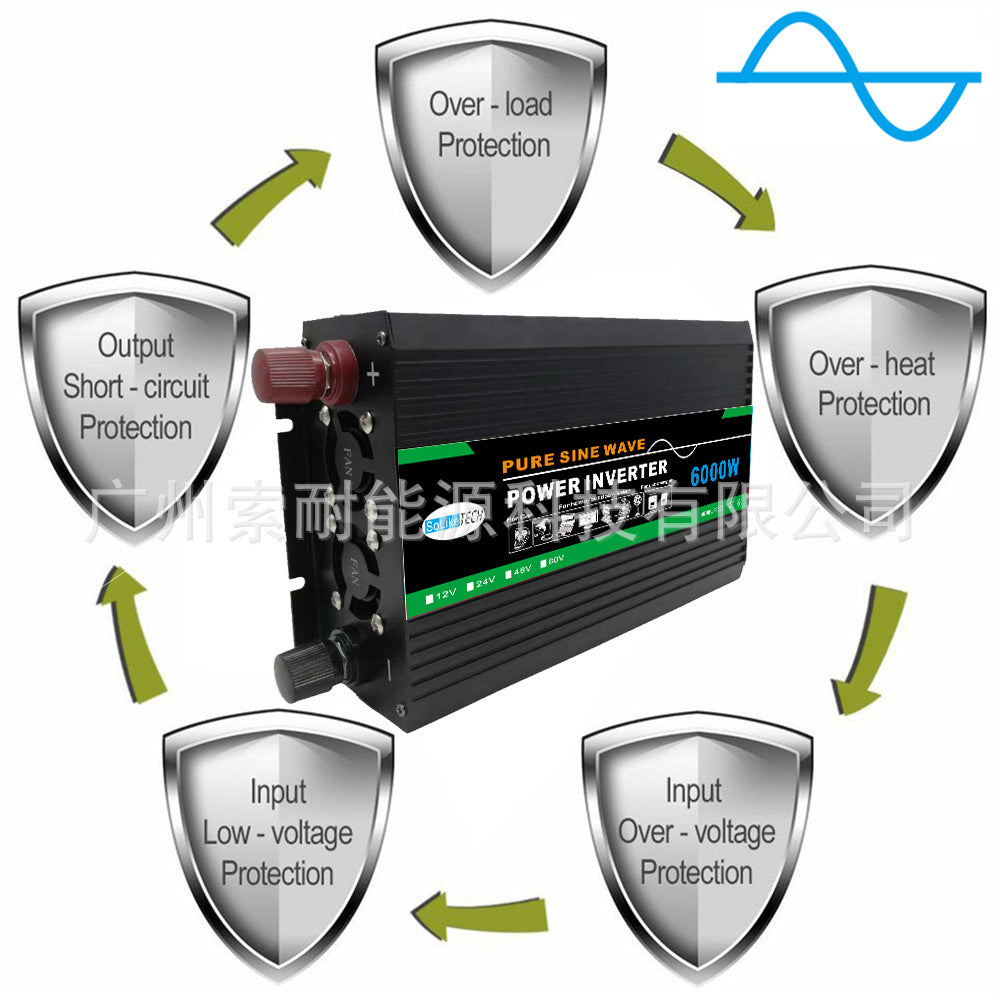 1000W Pure Sine Wave Inverter DC12V/24V Turn AC110V 120V Shopee AliExpress Export - 图片 9