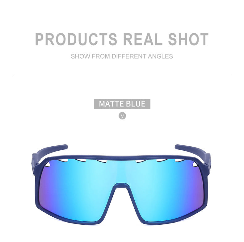 New Colorful Cycling Glasses for Men with Perforated One-piece Lenses Sunglasses European and American Outdoor Sports Sun Glasses - 图片 27