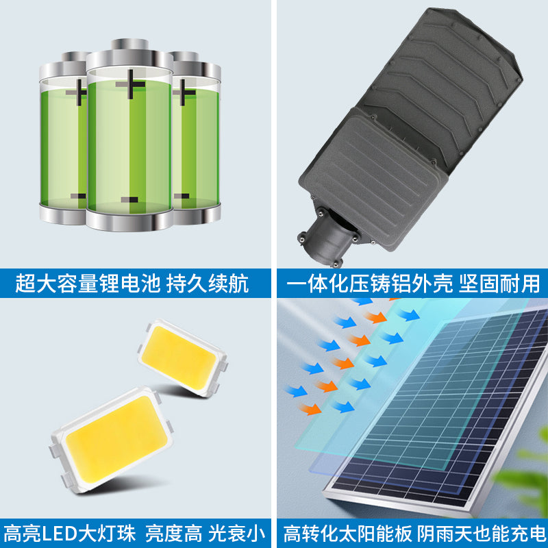 Super Brightness Waterproof Ip65 Outdoor Street Light Three Side Lighting Split LED Solar Street Light - 图片 15