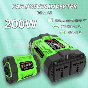 Vehicle Inverter200W300W600W12V Turn110V/220V With dual sockets USB/Type-C Converter