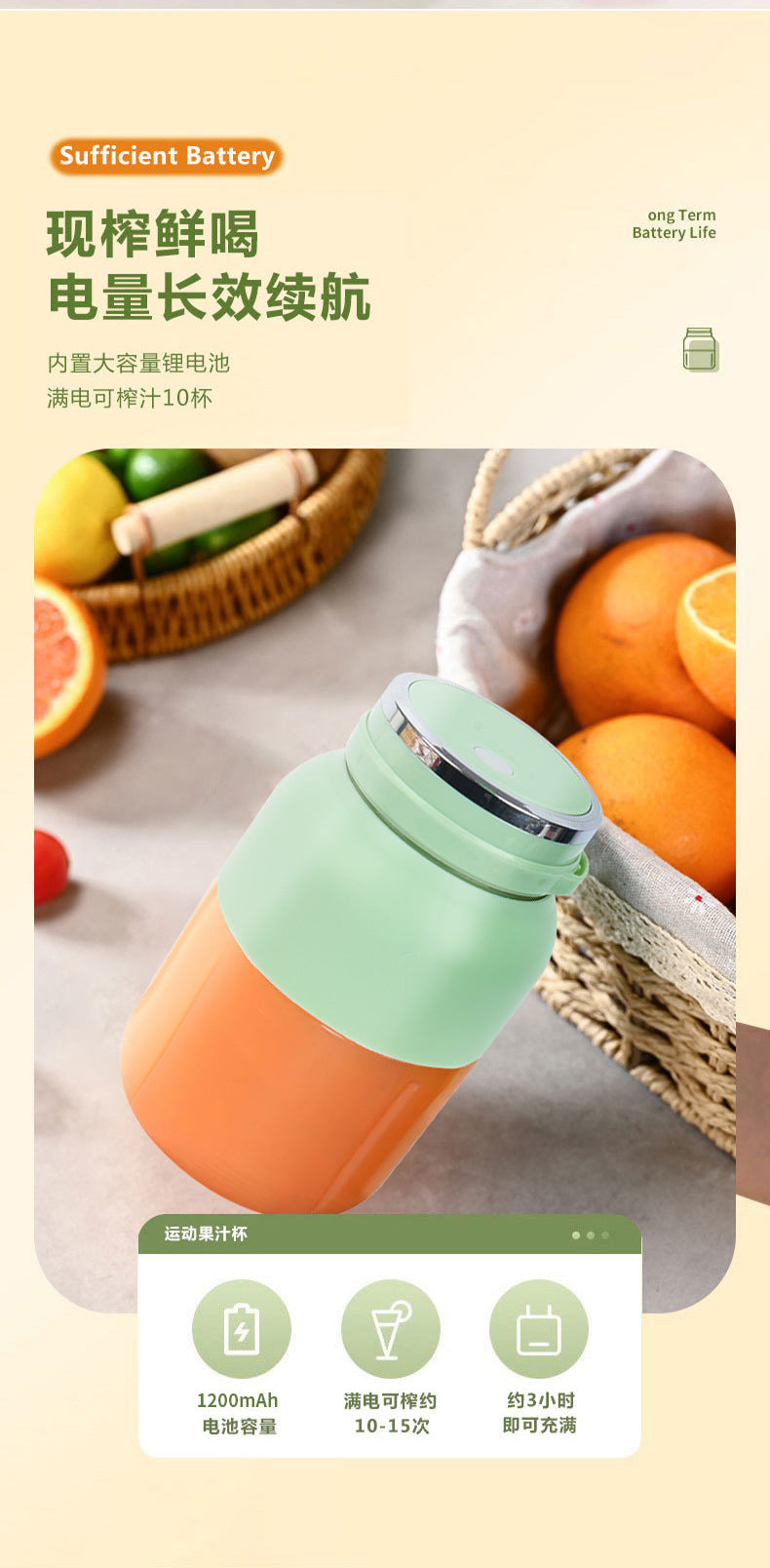 Household Small Portable Juicer Wireless Charging Juicing Cup Summer Electrical Appliances Electric Juice Cup Ton Ton Cup - 图片 18