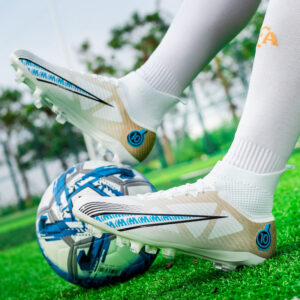 World Cup Football Shoes Men's High Top Long Spike Lawn Broken Spike Youth Student Competition Training Shoes