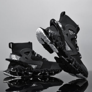 Men's Shoes National Trend Height-Increasing High-Top High-Elastic Running Shoes Basketball Shoes Ultra-Light Shock-Absorbing Running Blade-Sharp Flyknit Sports Shoes