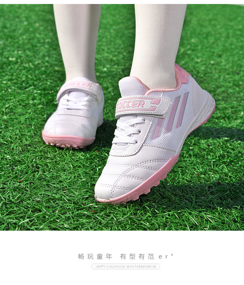 New football shoes for men and women with Velcro for children TF Broken Nail Style Youth Student Grassland Flat Training Shoes - 图片 26