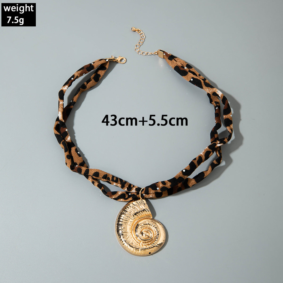 European and American Style Ocean-themed Cross Conch Starfish Pendant Leopard Print Exaggerated Necklace Collarbone Chain Jewelry - 图片 38