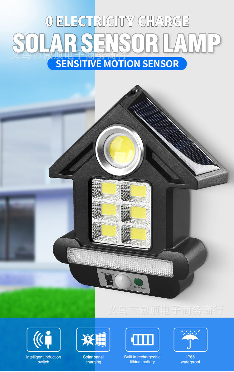 Solar Street Light Human Body Sensing Small Wall Light with Remote Control Garden Light COB Security Light Waterproof Garden Light - 图片 6