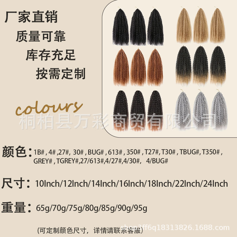 Cross-border Wig Hot Item Afro Kinky Curly Crochet Hair High Temperature Silk Crochet Hair - 图片 3