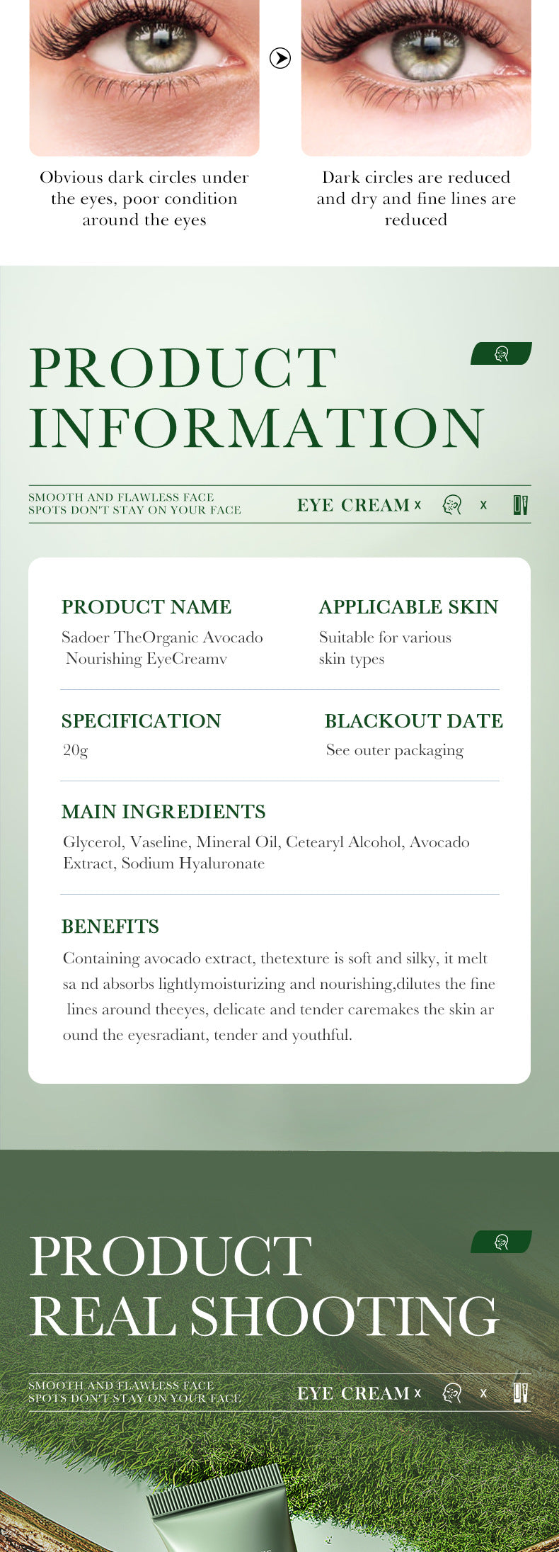 Avocado Skincare Set SADOER Cleansing, moisturizing and moisturizing six-piece set foreign trade wholesale - 图片 68