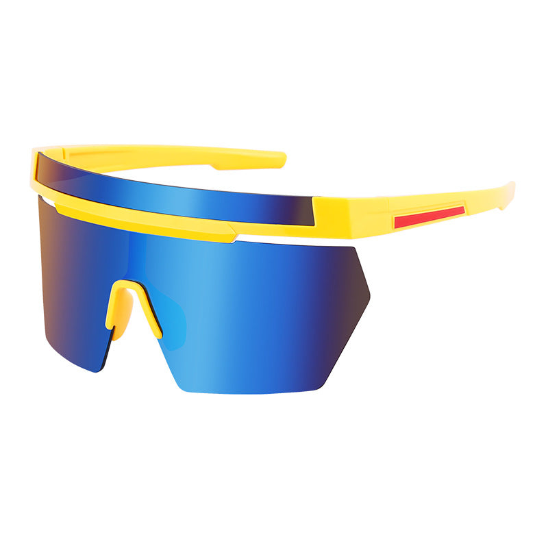 European and American Style Colorful Outdoor Sports Cycling Sunglasses for Women Trendy Fashion One-piece Windproof Sunglasses for Men Wholesale - 图片 4