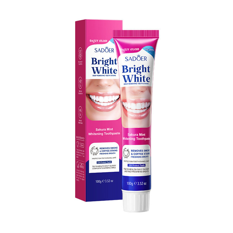 Sakura Mint Whitening Toothpaste SADOER Teeth Cleaning Oral Toothpaste Cross-Border Wholesale - 图片 6