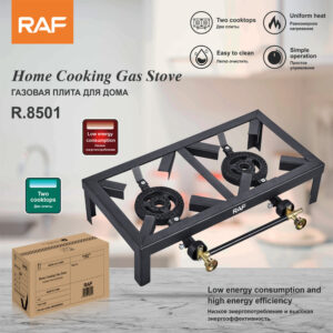 RAF Gas Stove Tabletop Flameout Double Burner Easy-to-Clean Gas Stove Simple Household Liquefied Gas R.8501