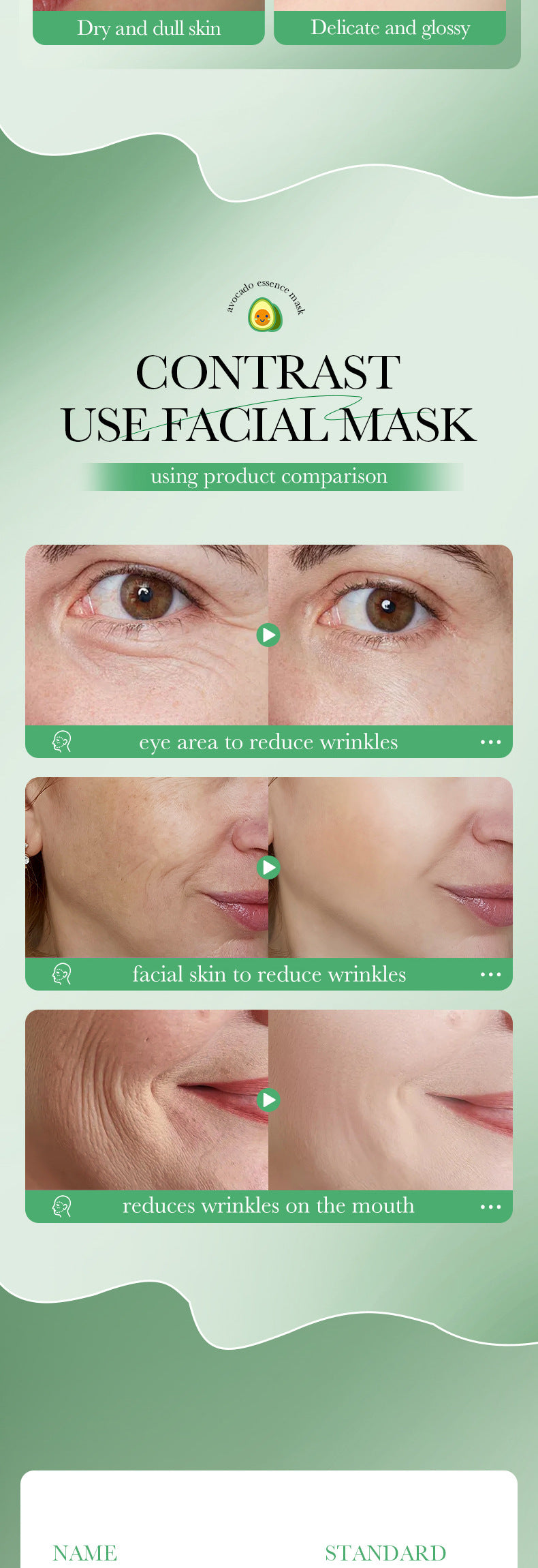 Sleep Mask SADOER Avocado Portable Smear-On Nourishing Anti-Wrinkle Freeze Mask Cross-Border Foreign Trade Wholesale - 图片 15