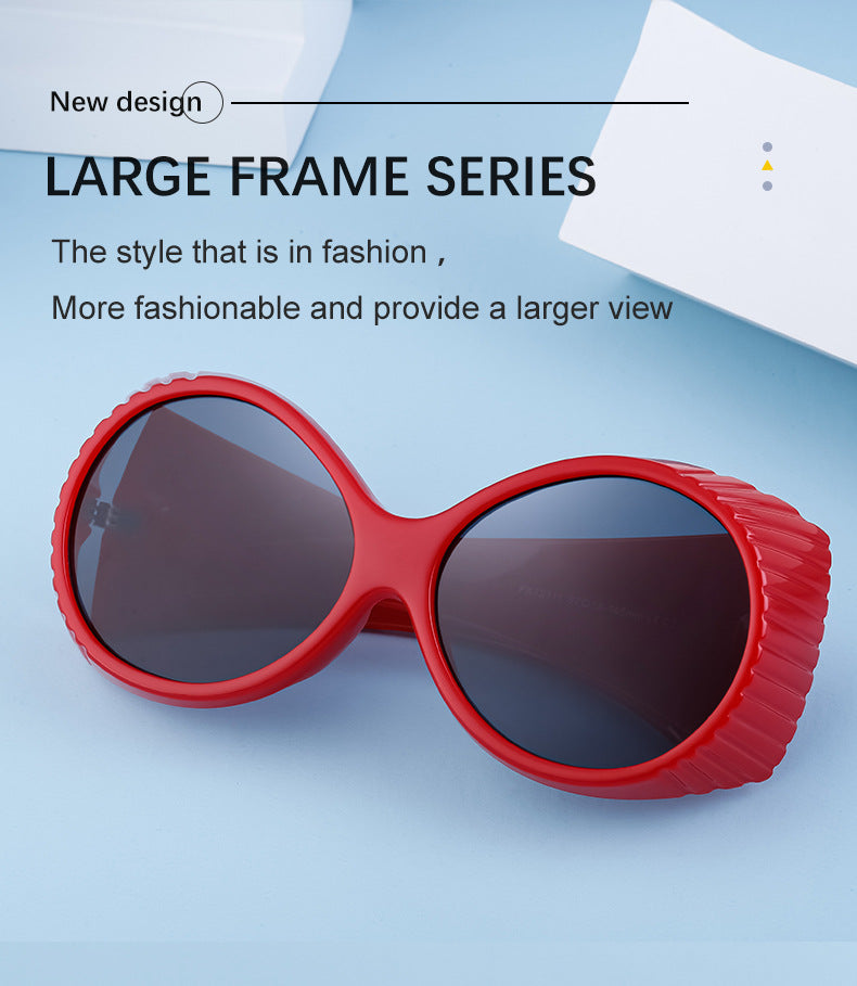Fashion Catwalk Style Round Frame Sunglasses for Women Trendy High-end European and American Style Internet Celebrity Large Frame Sunglasses for Women Stage Performance - 图片 8