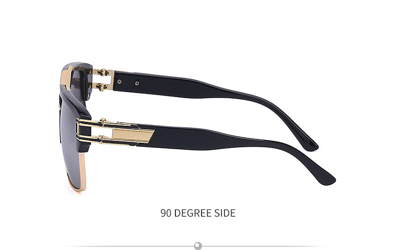 Glasses for Men Driving Special European and American Large Frame Sunglasses Men's High-end Sense Retro Trend Sunscreen Sunshade Full Frame Sunglasses - 图片 40