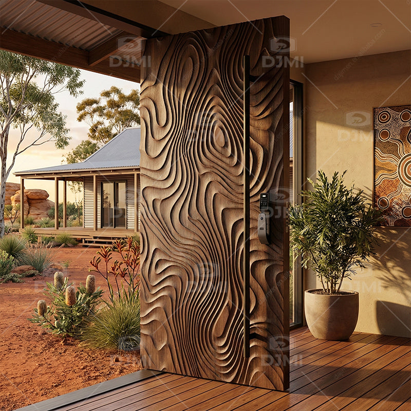 China Top Manufacturer Modern Design Villa Exterior High-end Main Solid Wood Entry Door for Houses Outside Front Door - 图片 3