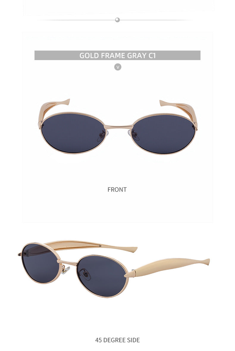 Oval Sunglasses for Women2025New European and American Style Personality Sunglasses with High-end Feel, Sun Protection, Trendy Fashion Glasses - 图片 28