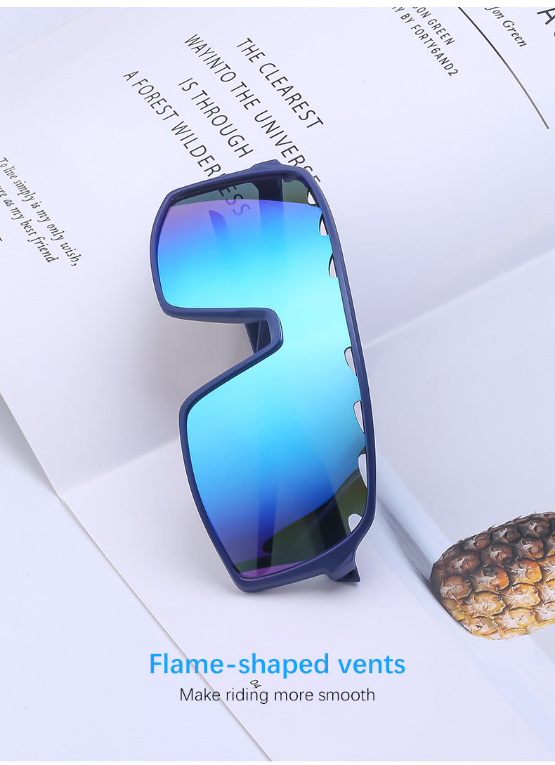 New Colorful Cycling Glasses for Men with Perforated One-piece Lenses Sunglasses European and American Outdoor Sports Sun Glasses - 图片 17