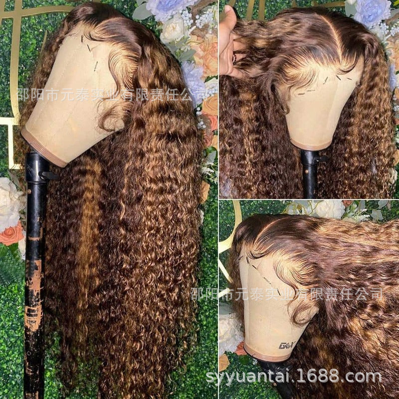 Allove Highlight Ombre Hair Invisible 13x4 Lace Front Wig - 图片 10