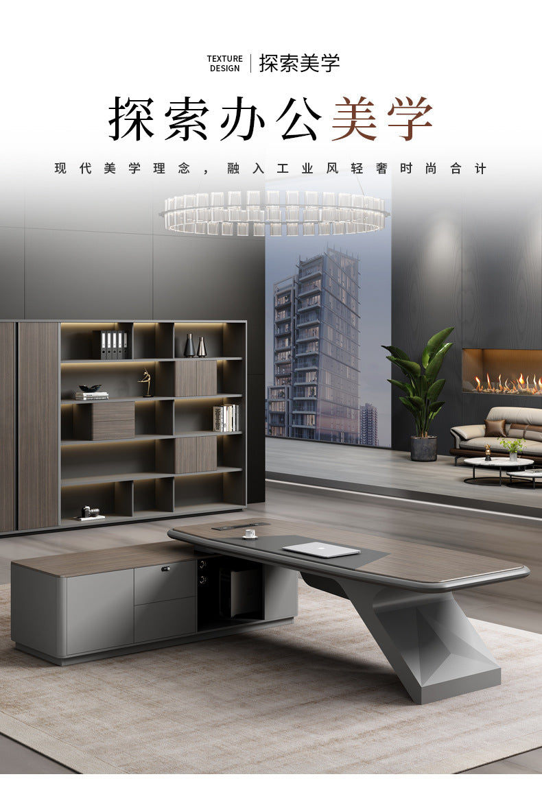 Painted Office Desk Executive Desk President Leader Chairman Boss Desk Office Manager Desk Office Desk and Chair Set - 图片 35