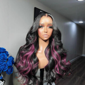 Highlight Lace Front Wig Ombre Light Brown Synthetic Wigs