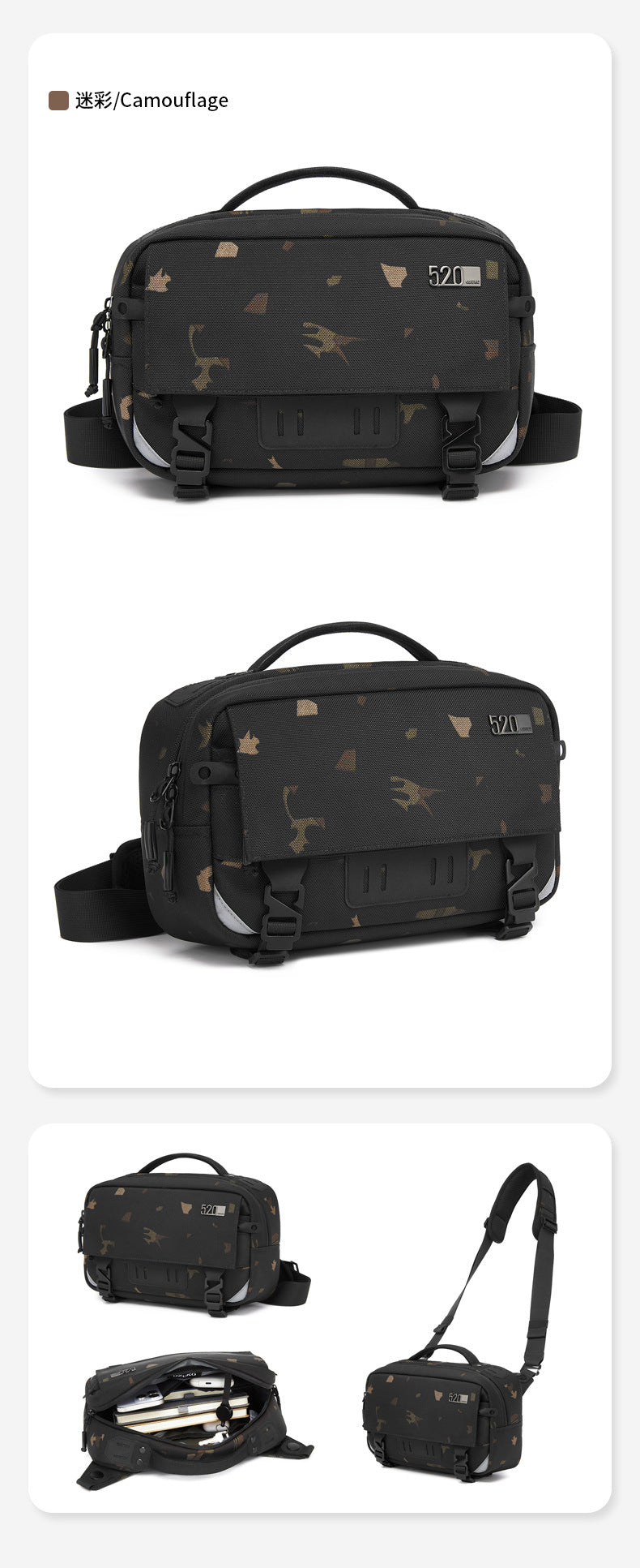 ozuko Men's Crossbody Bag Shoulder Bag Waterproof Large Capacity Outing Portable Bag High-end Multifunctional Trendy Brand - 图片 30