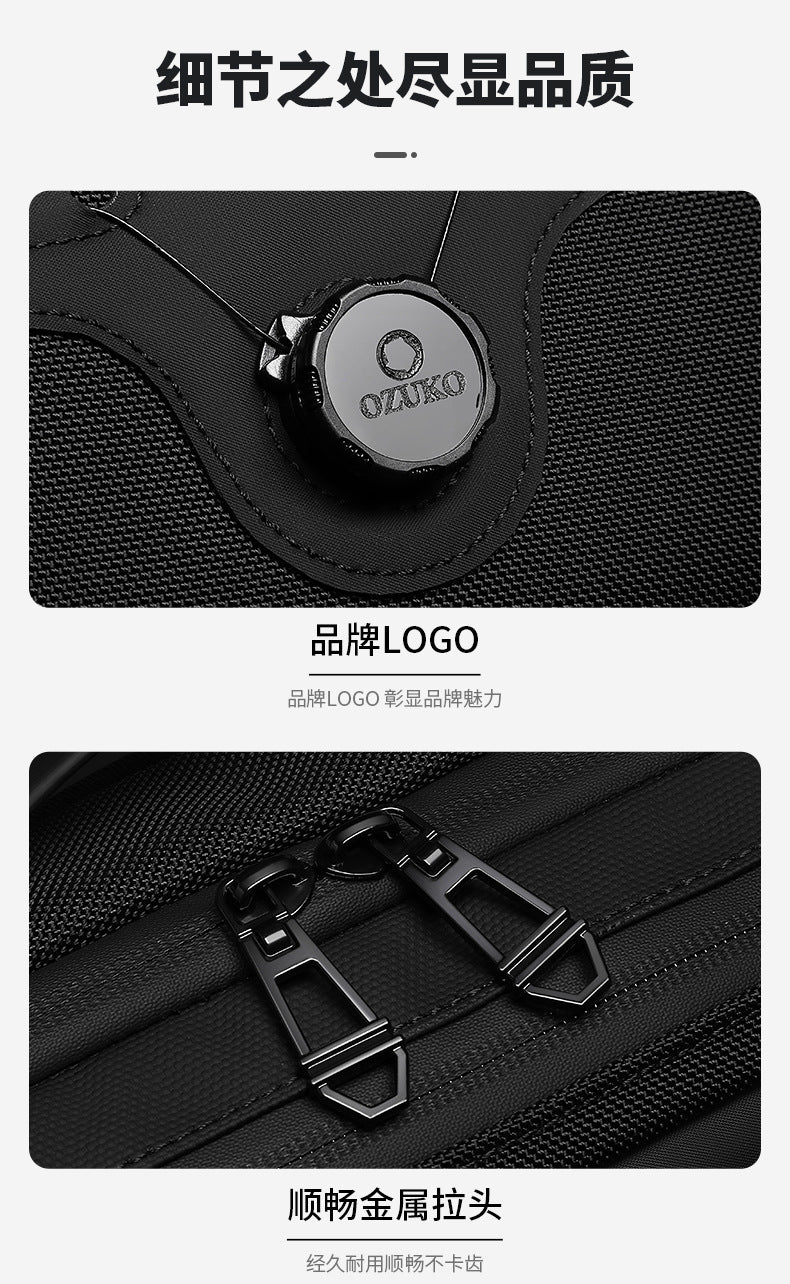 OZUKO Men's Chest Bag Crossbody Waist Bag Multifunctional Tactical Waterproof Portable Outdoor Cycling Trendy Brand High-end Bag - 图片 24