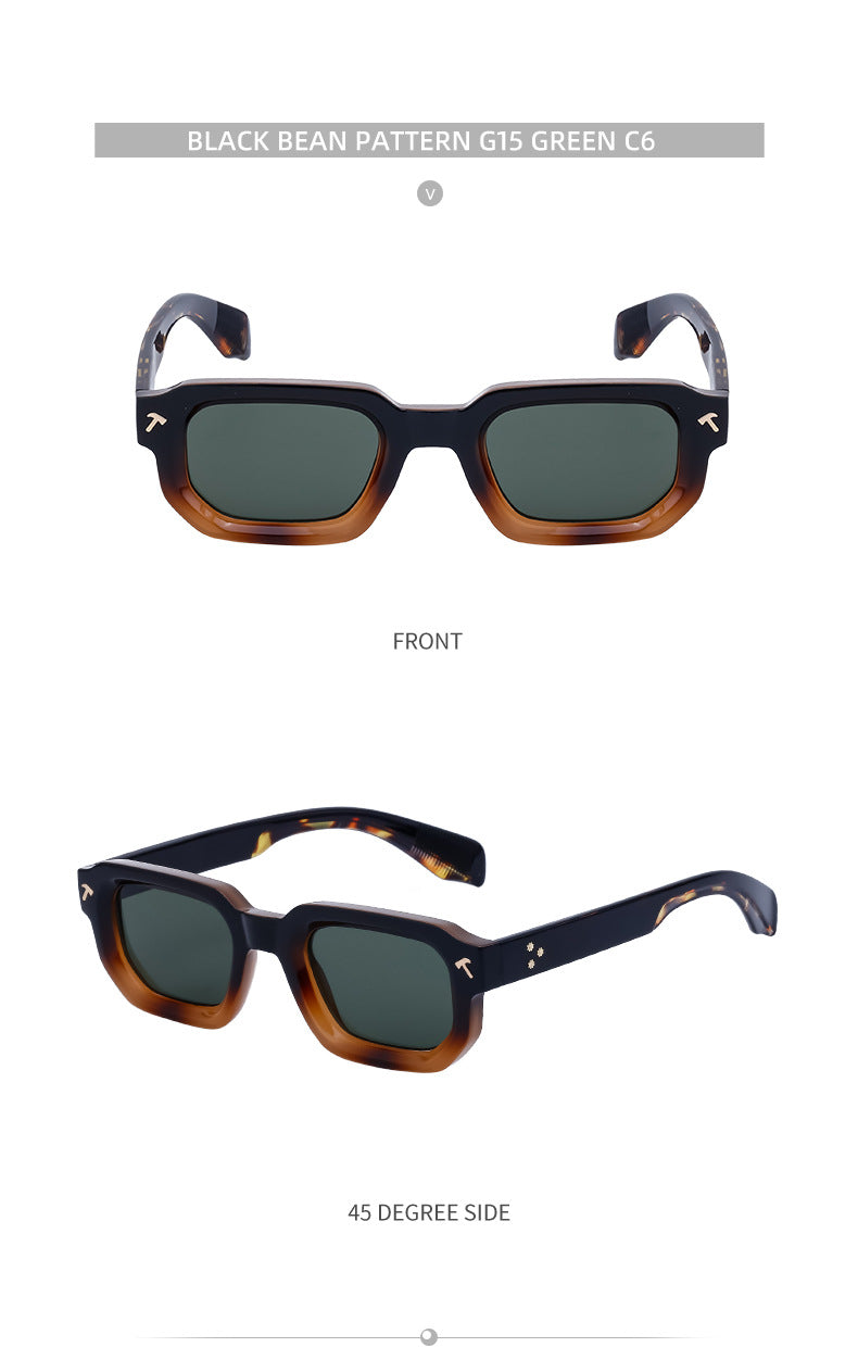 New European and American Fashion Square Frame Sunglasses for Men, Simple Personality Black Frame Glasses sunglasses - 图片 33