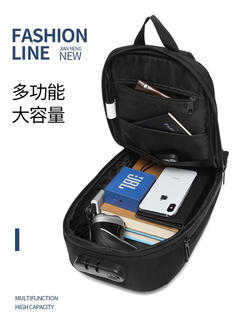 OZUKO Anti-theft Men's Chest Bag Waterproof Oxford Cloth Single Shoulder Crossbody Bag Chest Portable Multifunctional Trendy Bag - 图片 26