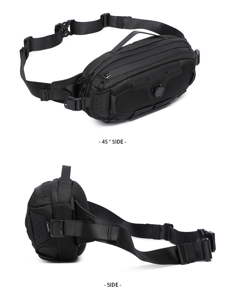 OZUKO Men's Chest Bag Crossbody Waist Bag Multifunctional Tactical Waterproof Portable Outdoor Cycling Trendy Brand High-end Bag - 图片 27