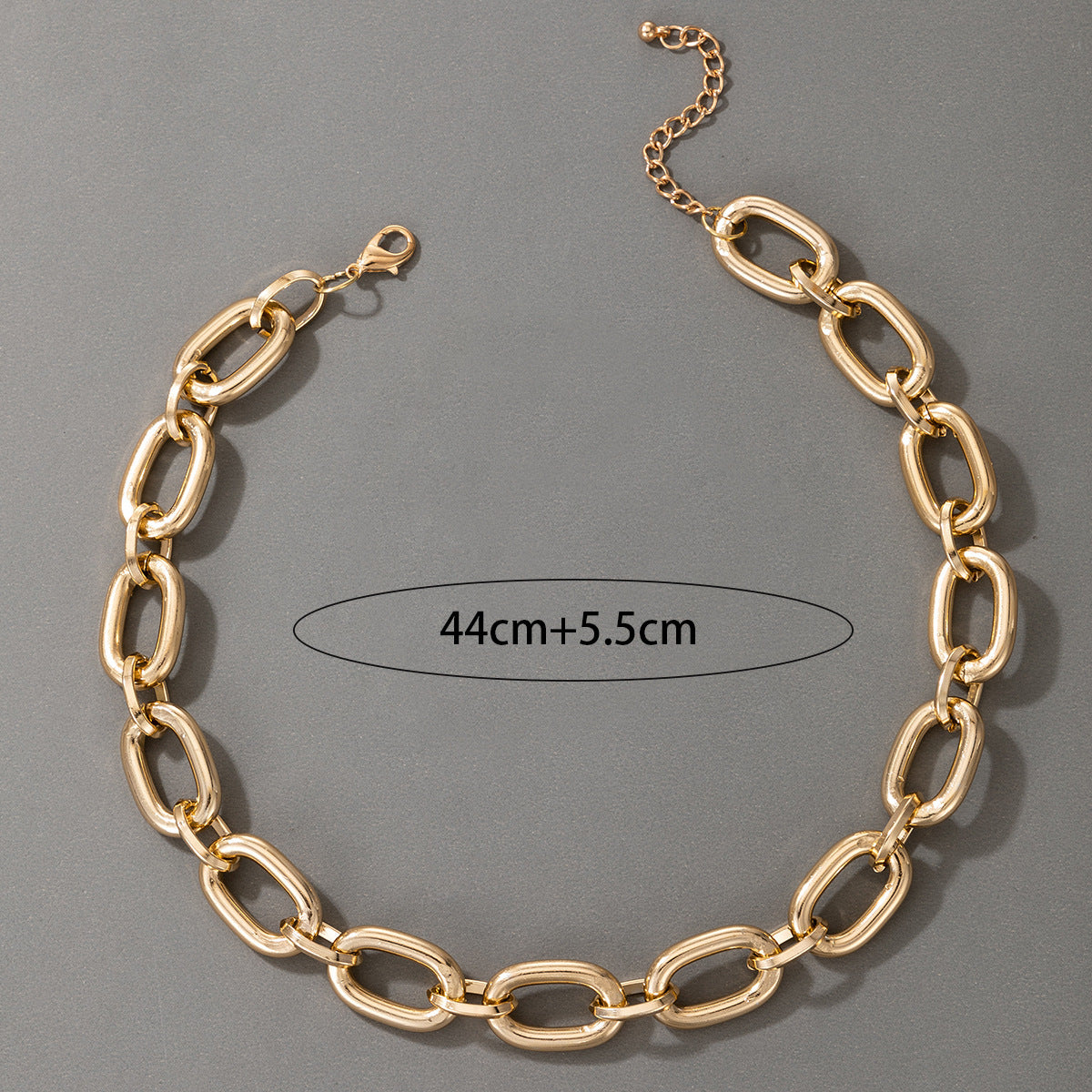 European and American Ornament Fashion Hip-Hop Short Thick Chain Geometric Necklace Metal Exaggerated Necklace - 图片 24