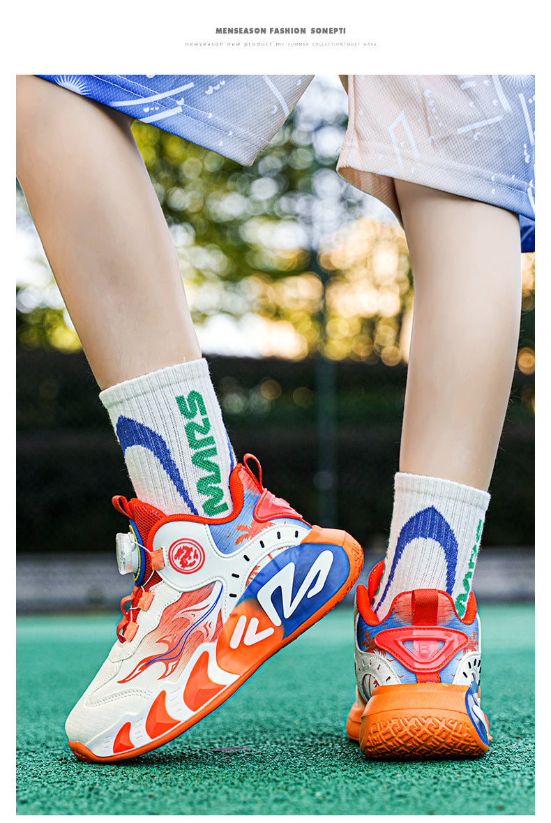 Chinese Style Girls' Shoes2025Autumn New Mesh Breathable Running Sports Shoes Children's Anti-Slip Wear-Resistant Basketball Shoes - 图片 24