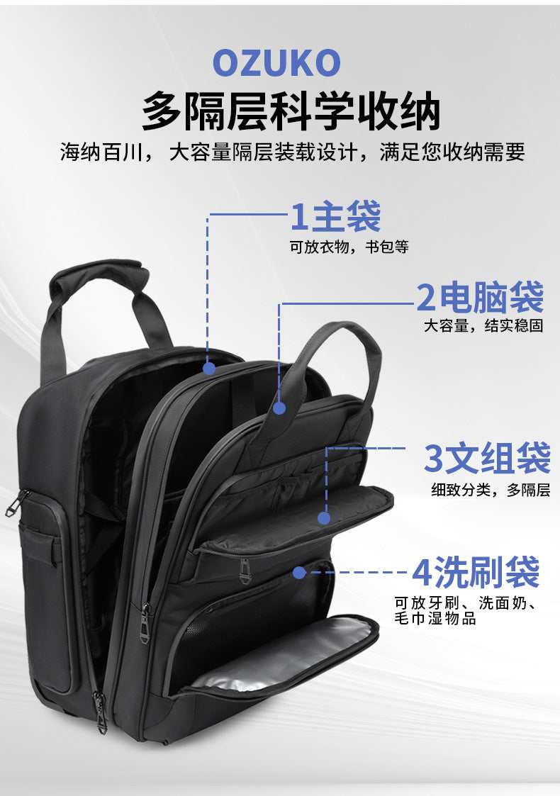 Trolley Travel Bag Business Boarding Bag Large Capacity Waterproof Oxford Cloth Multifunctional Handheld Wheeled Travel Bag - 图片 12