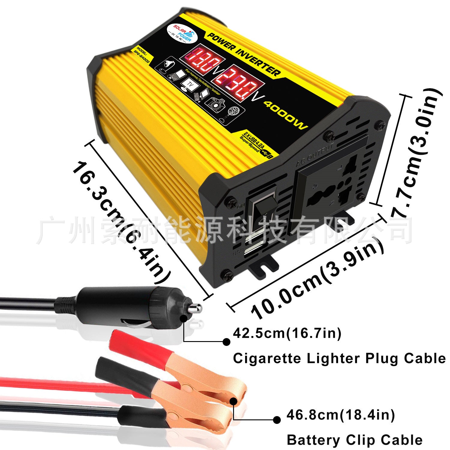 300W Vehicle Inverter12V Turn110V 220V Dual Voltage Display Outlet power inverter - 图片 21