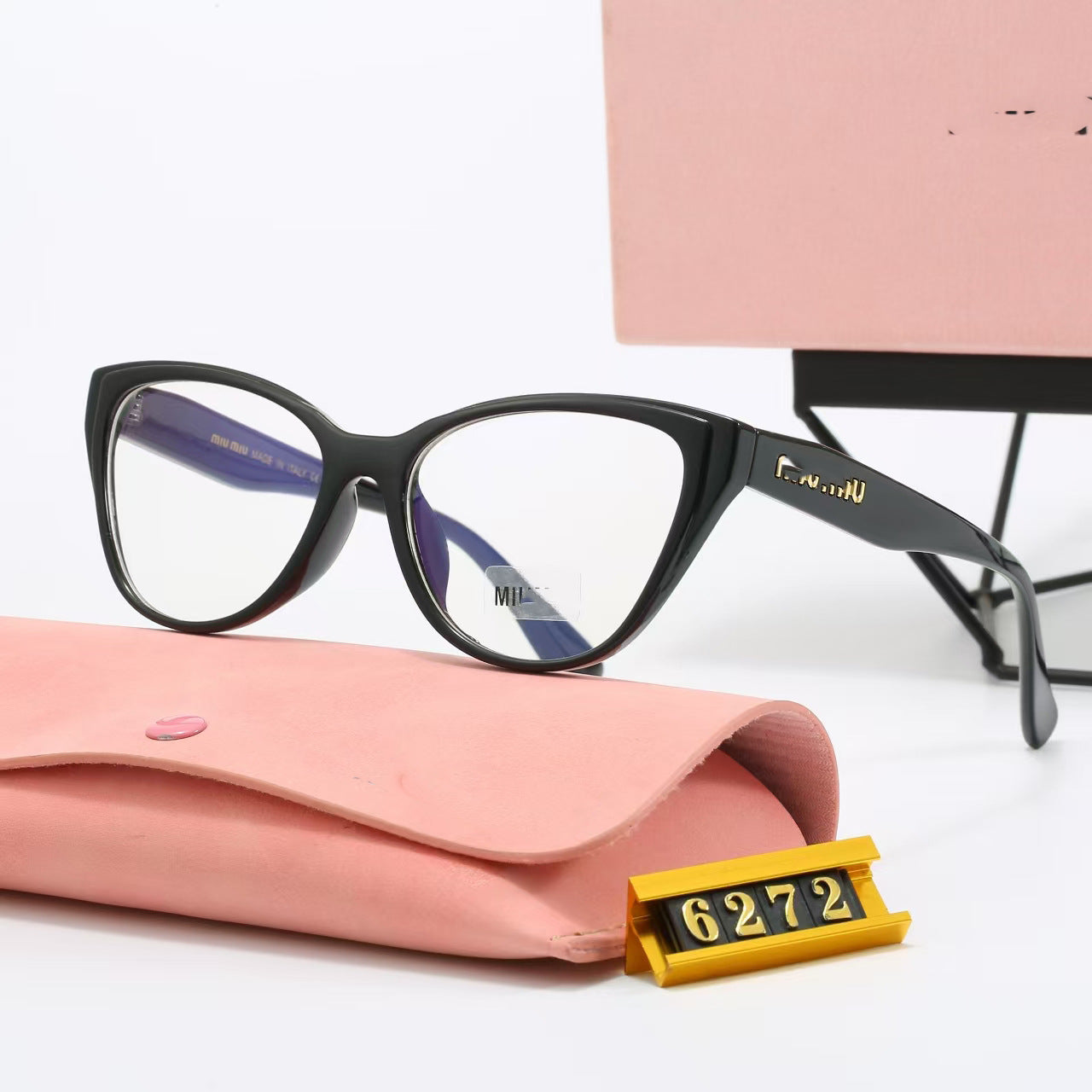 6272New European and American Style M Home Plain Cat Eye Glasses Fashion Retro Sunglasses Men Internet Celebrity Sunglasses Women Wholesale