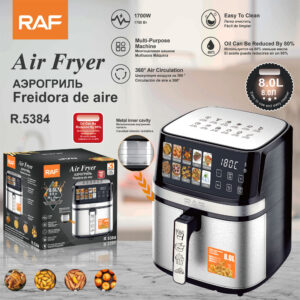 RAF European Standard8L Multifunctional Household Electric Fryer Visual Intelligent Touch Screen Oil-free Air Fryer Large Capacity