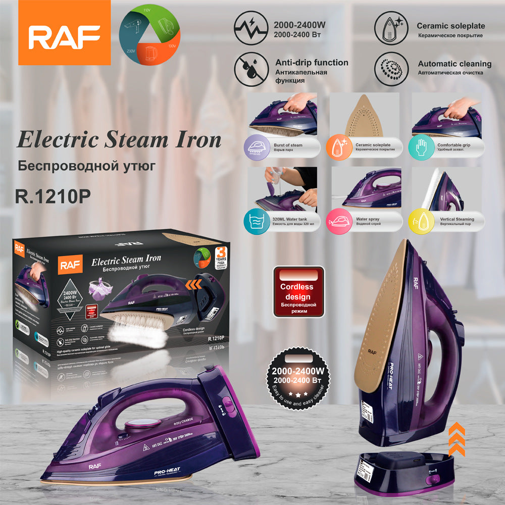 EU Standard Electric Iron Household Handheld Wireless Wired Steam Electric Iron Ironing Machine for Clothes R.1210 - 图片 6