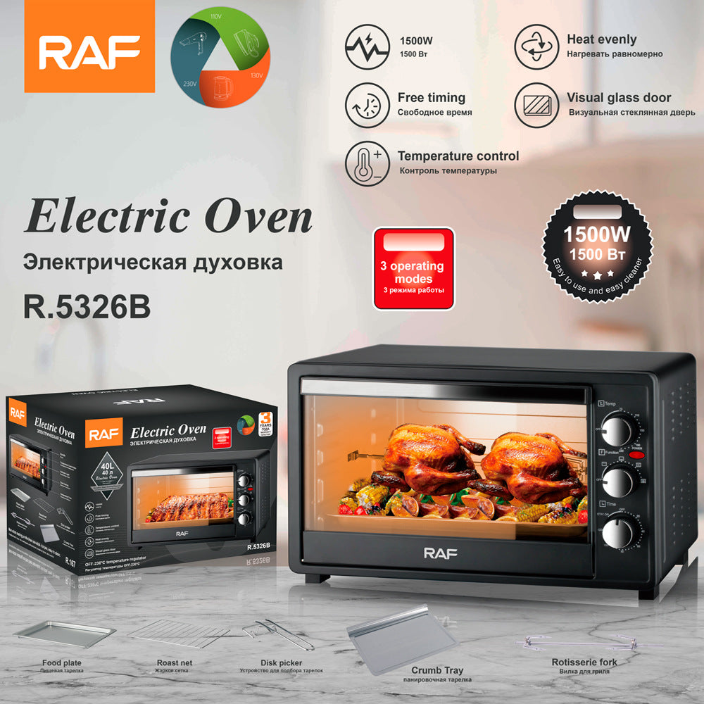 RAF Electric Oven EU Standard Multi-Functional Household Large Capacity Fully Automatic Intelligent Oven Fryer Visual Baking40L - 图片 10
