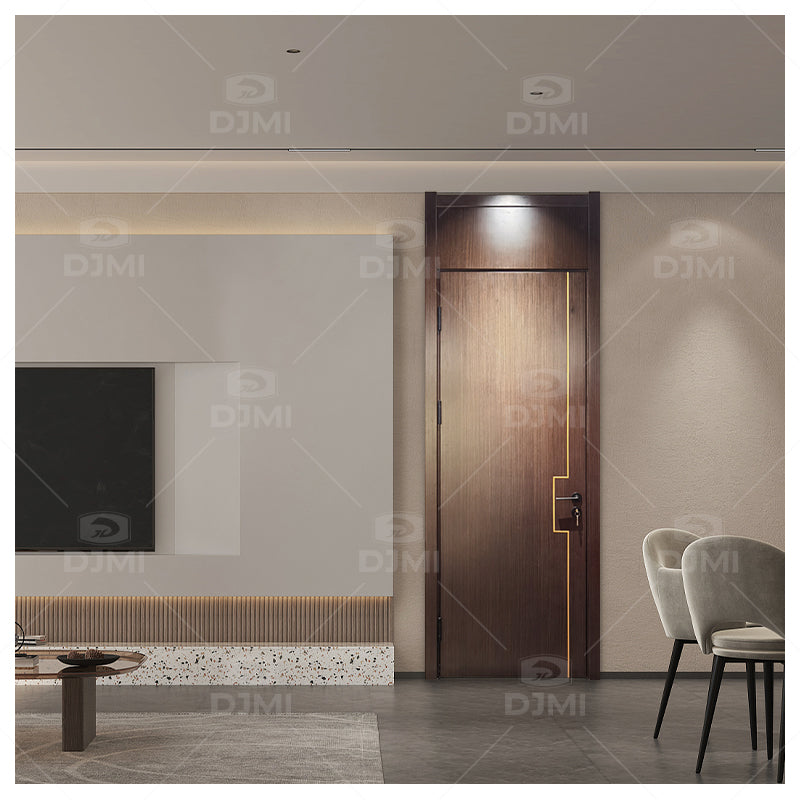 DJMI Modern Design House Villa Interior Luxury Solid Wood Doors Entrance Door - 图片 3