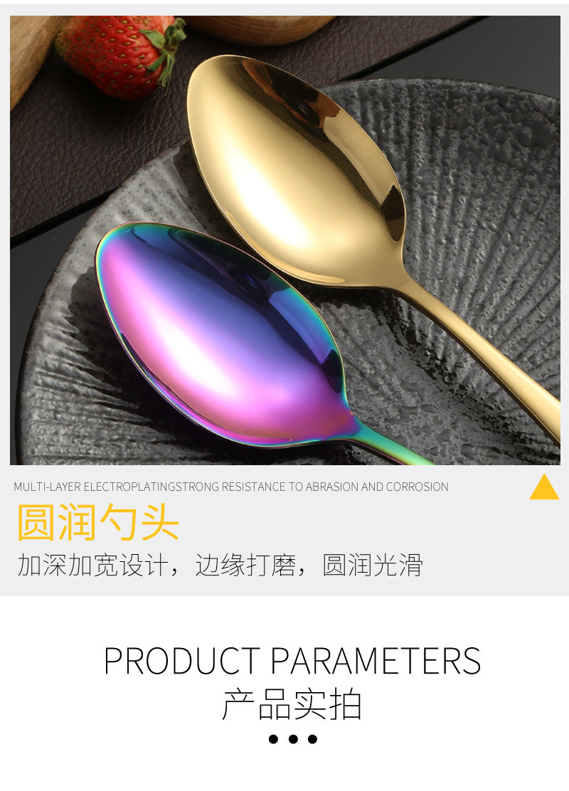 410Stainless Steel Cutlery Western Food Square Handle Knife Fork Spoon4Gift Set Cutlery Set Steak Knife Fork Spoon - 图片 22