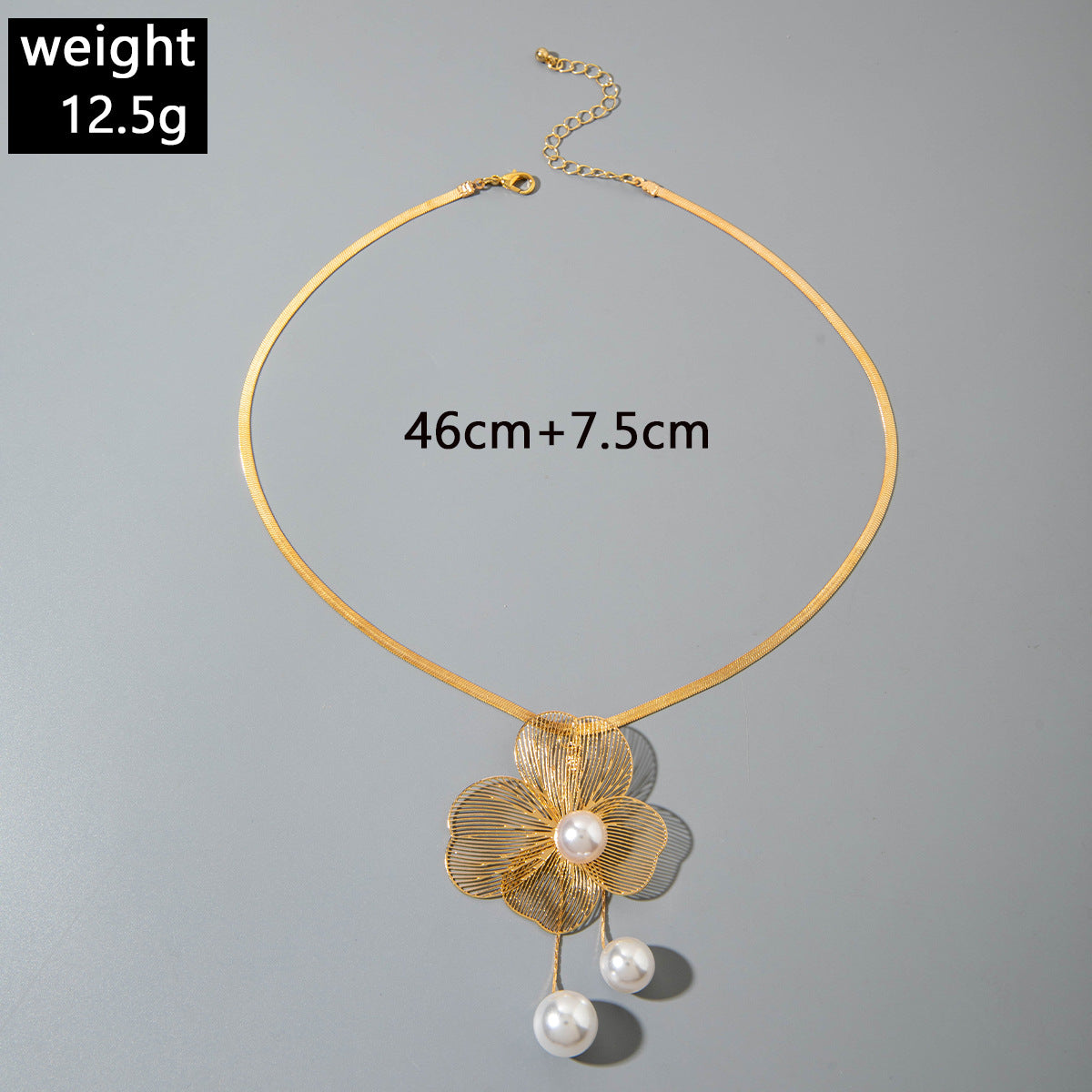 European and American Niche Ginkgo Leaf Tassel Necklace Design Sense Retro Pull-out Imitation Pearl Choker Jewelry choker - 图片 36