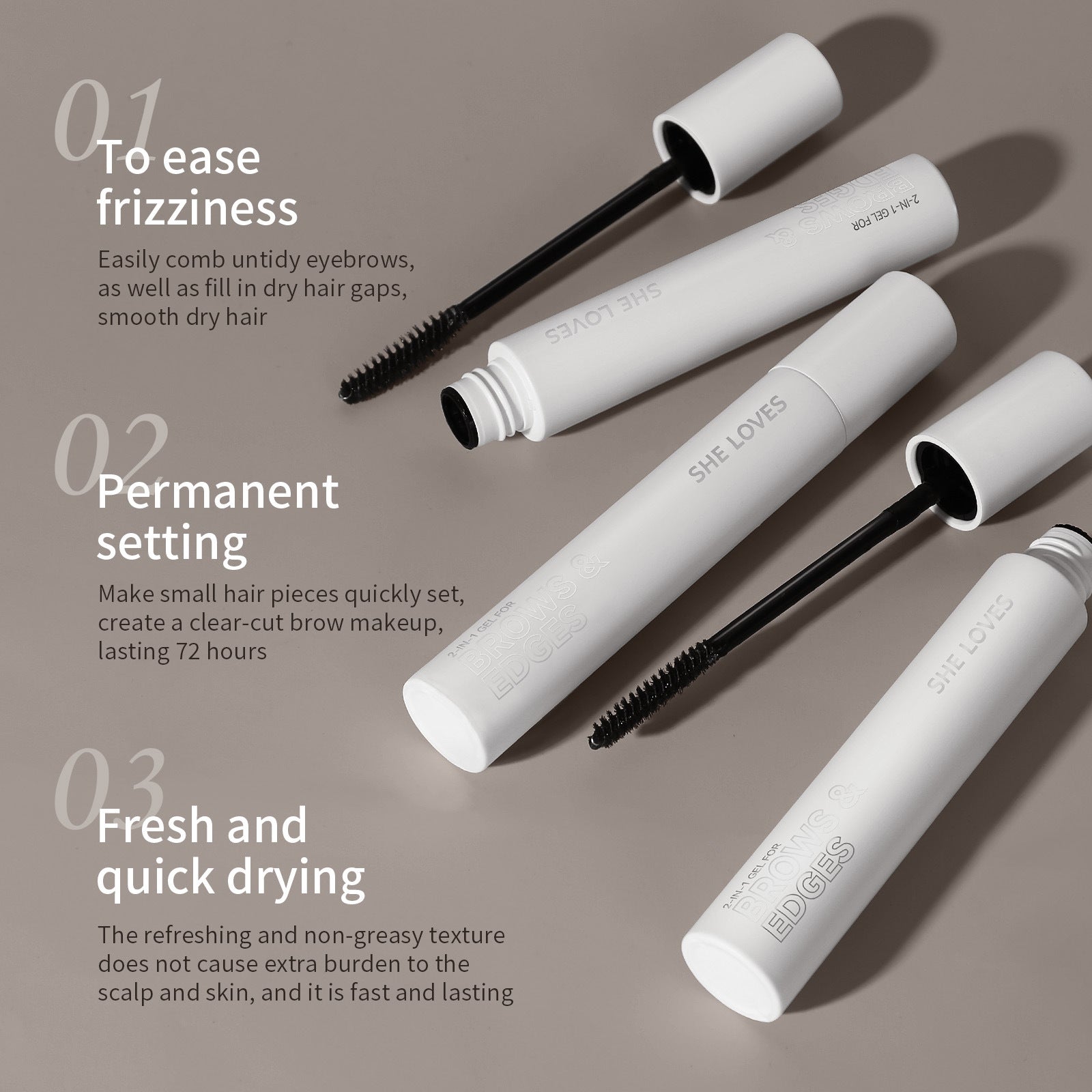 Eyebrow Hair Styling Stick brows & hair styling Silicone-free Alcohol Quick-Dry Long-Lasting Setting - 图片 18