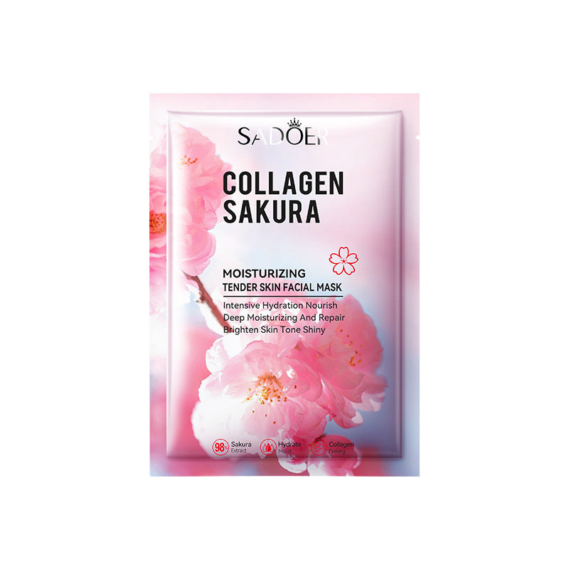 Sakura Facial Mask Sheet Pack SADOER Collagen Moisturizing Rejuvenating Nourishing Face Mask Cross-Border Wholesale - 图片 5