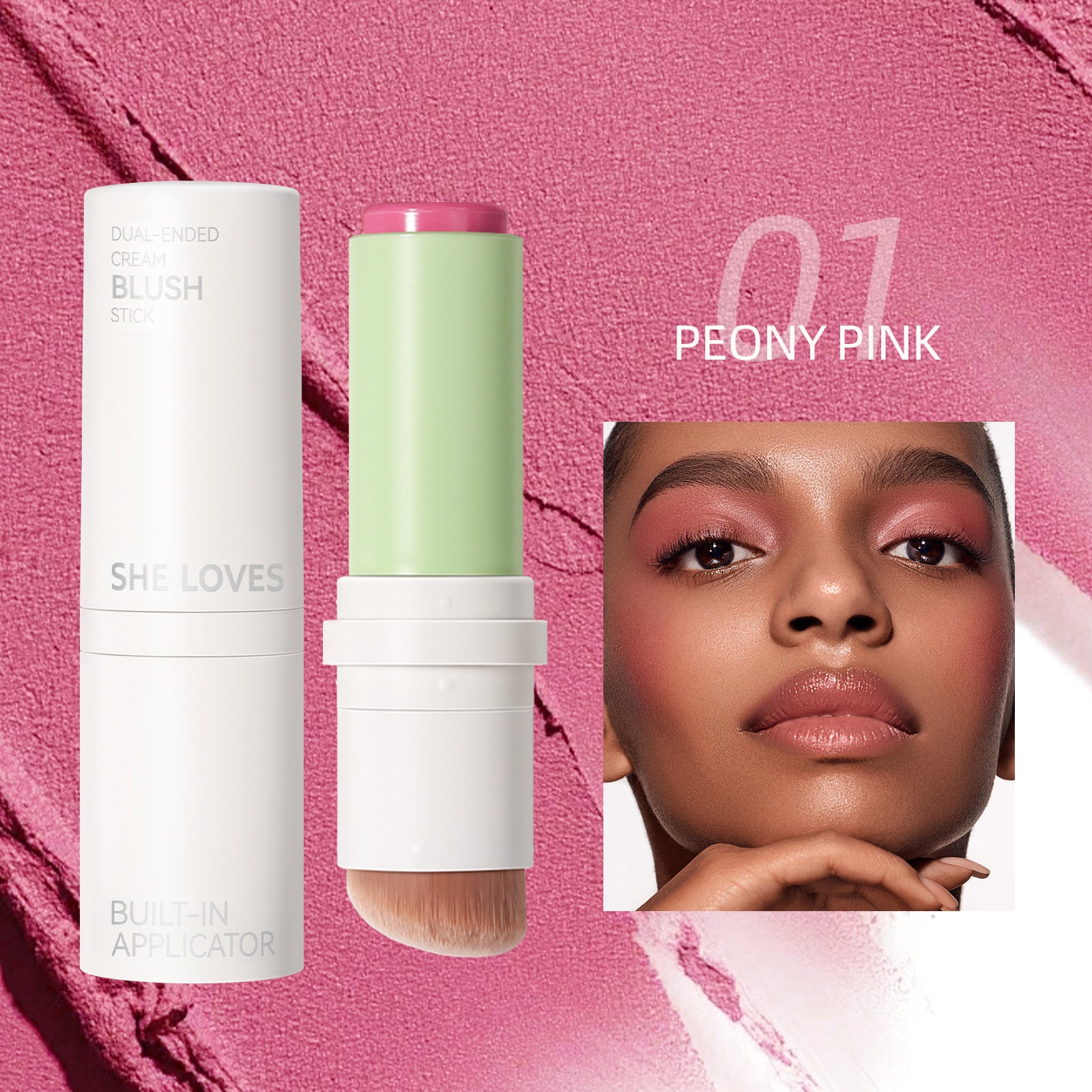 New Product sheloves Blush Stick Long-lasting Natural Color Cream Rouge Low Saturation Expanding Color Makeup - 图片 5