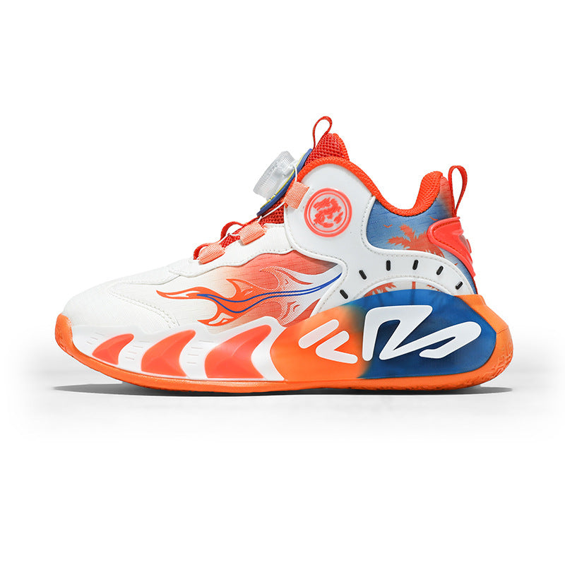 Chinese Style Girls' Shoes2025Autumn New Mesh Breathable Running Sports Shoes Children's Anti-Slip Wear-Resistant Basketball Shoes - 图片 5