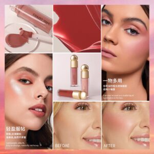 Makeup sheloves Liquid Blush Multi-Color Matte Sunburn Long-Lasting Easy to Apply Lip and Cheek Multi-Use Blush Cream