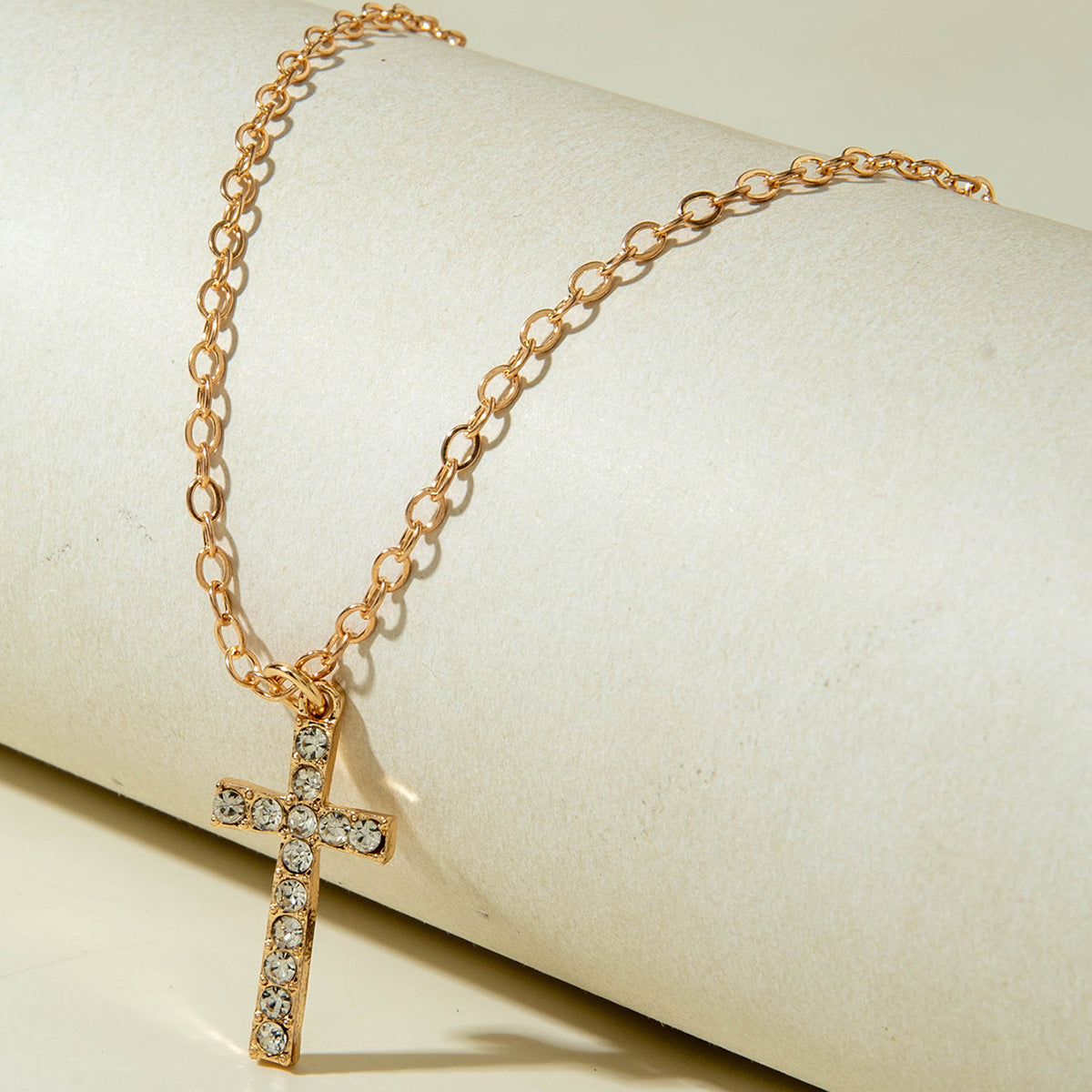 European and American Retro Hollow Diamond Cross Pendant Necklace Gothic Style Black Layered Wear Y Type Necklace - 图片 100