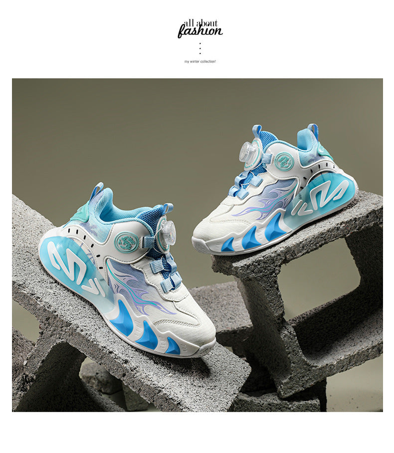 Chinese Style Girls' Shoes2025Autumn New Mesh Breathable Running Sports Shoes Children's Anti-Slip Wear-Resistant Basketball Shoes - 图片 20