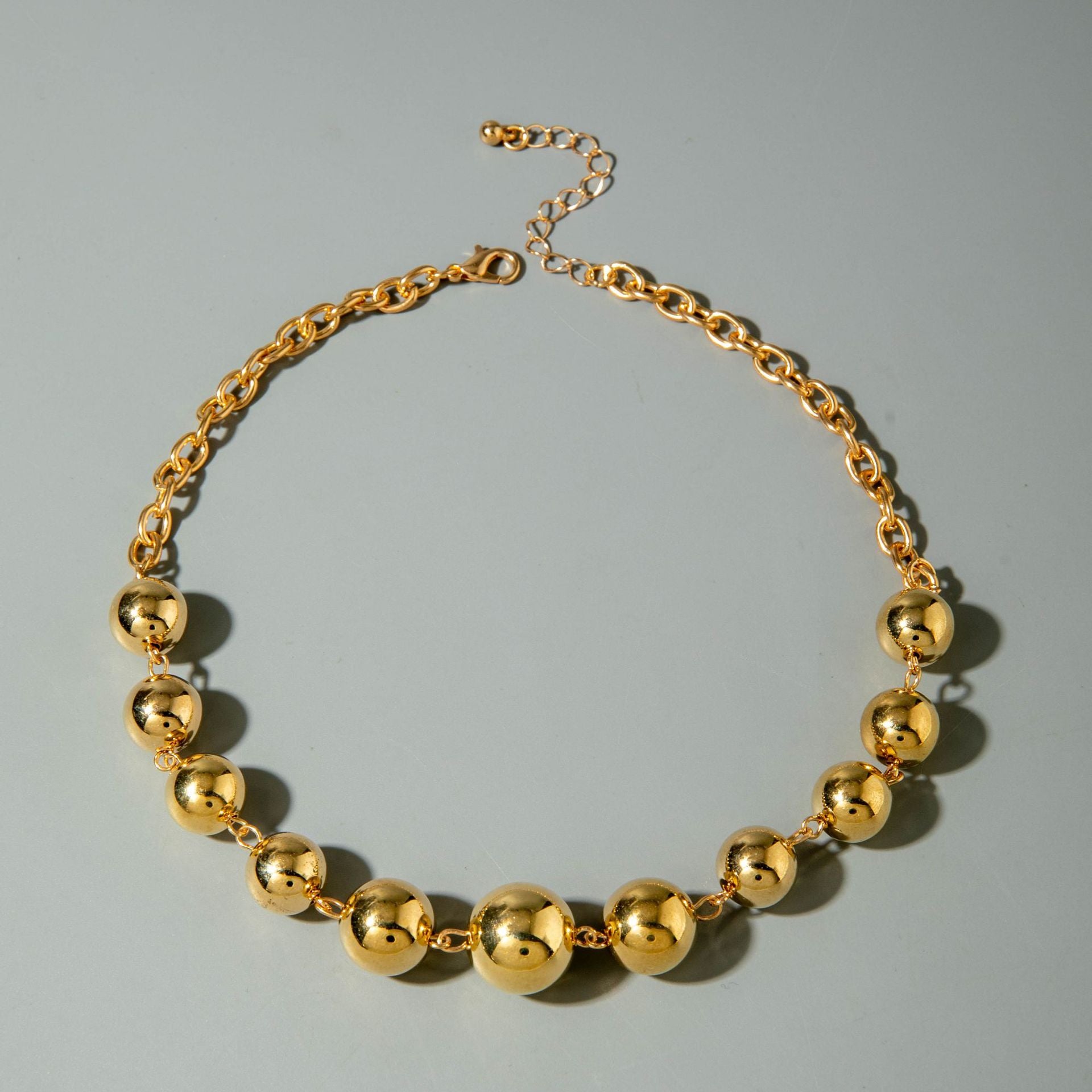 Ornament Layered Wear CCB Peach Heart Necklace Wholesale Baroque Metal Pendant Pearl Necklace - 图片 21